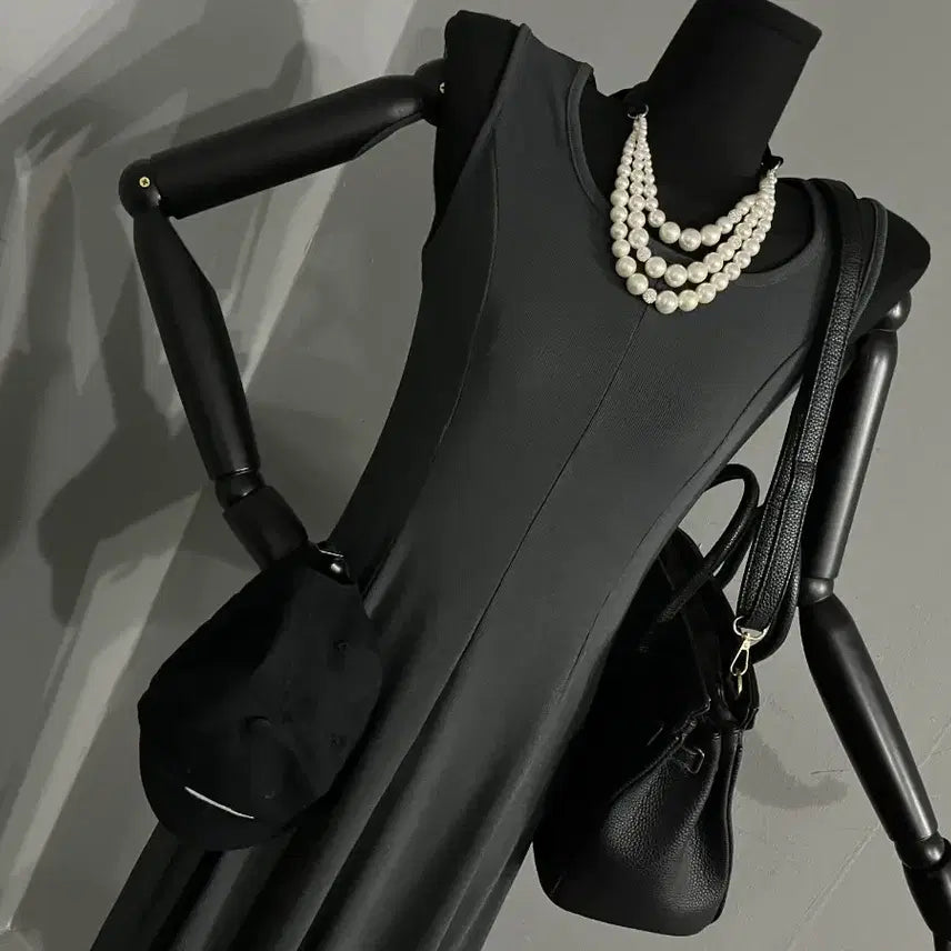 [BUNJANG] Pintuck A-Line Sleeveless Maxi Dress / 핀탁나시롱원피스/나시롱원피스/A라인롱원피스