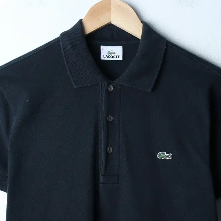 [BUNJANG] Lacoste Small Logo Black Short-Sleeve Polo Shirt / (M) 라코스테 반팔 카라 티셔츠 스몰로고 블랙 에이징-7624