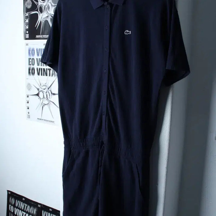 [BUNJANG] Lacoste Short-Sleeve Polo Shirt Navy / W(L) 라코스테 반팔 카라 티셔츠 네이비 롱 수트 한정판-7625