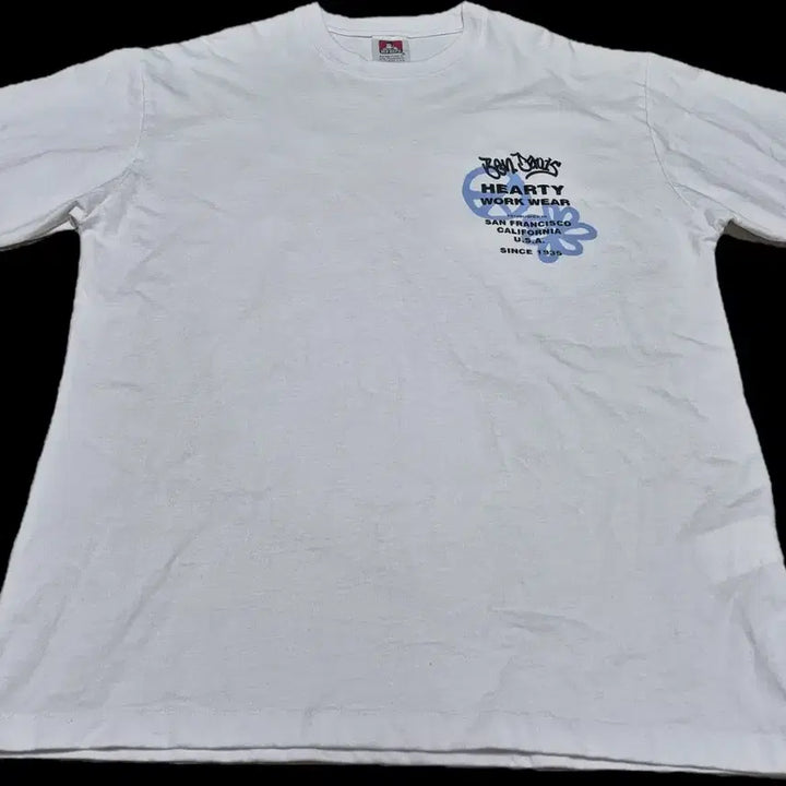[BUNJANG] Ben Davis White Label Grateful T-Shirt XL White / 벤 데이비스 화이트라벨 그레이트풀 티 (XL, 화이트)
