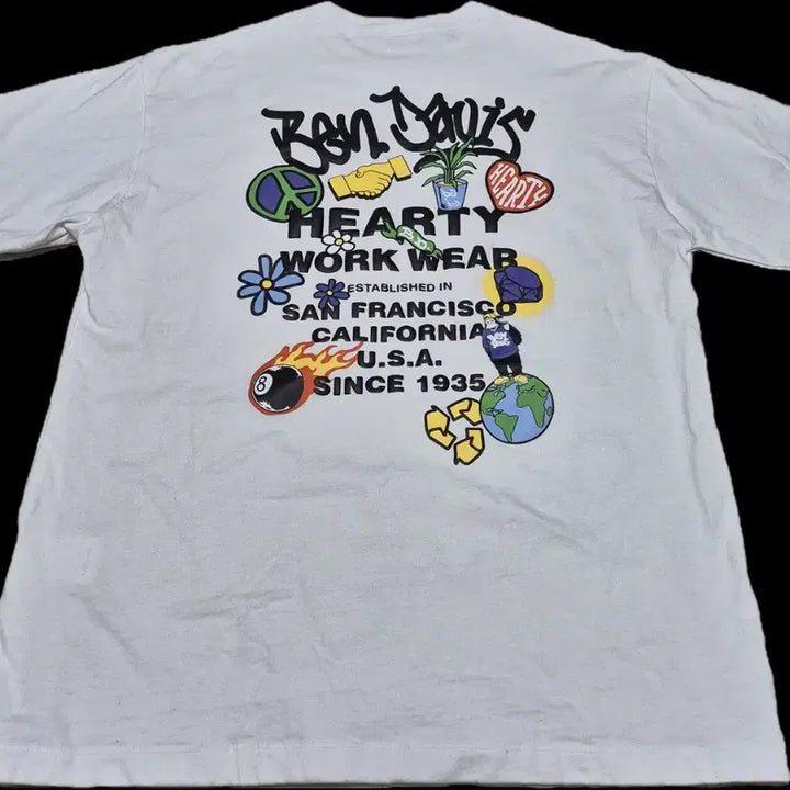 [BUNJANG] Ben Davis White Label Grateful T-Shirt XL White / 벤 데이비스 화이트라벨 그레이트풀 티 (XL, 화이트)