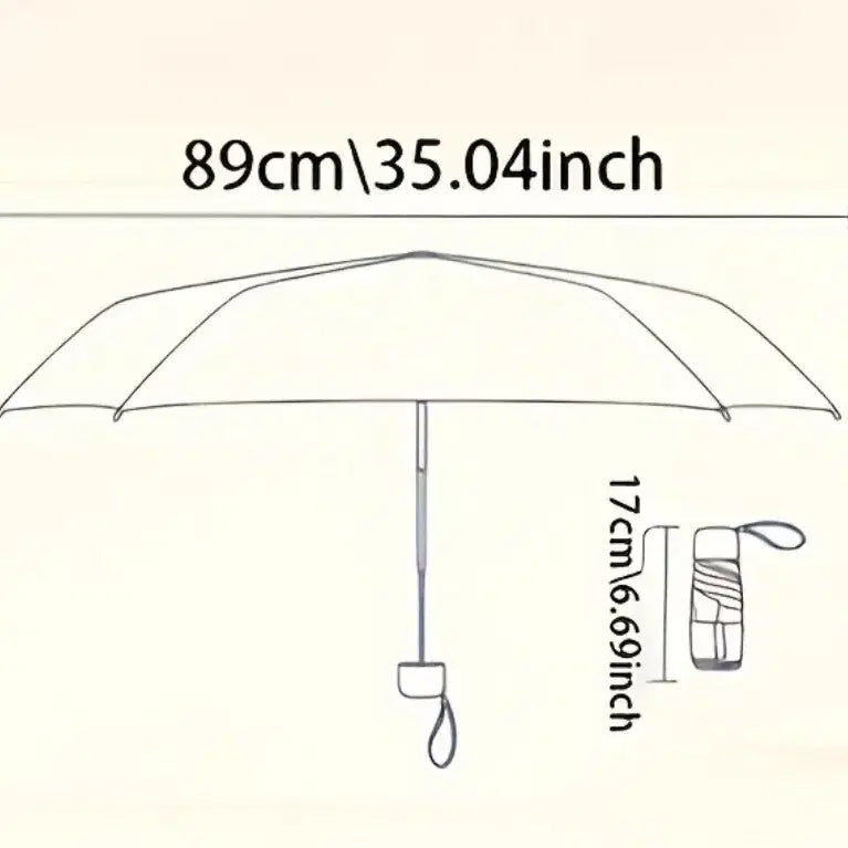 [BUNJANG] Black UPF50+ Portable Mini Umbrella / 블랙 UPF50+ 휴대용 미니 우산