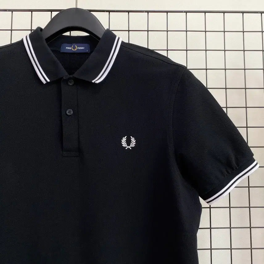 [BUNJANG] Fred Perry Twin Tipped Polo Shirt Black / <L> 프레드페리 트윈팁 PK 카라티 블랙 매장판