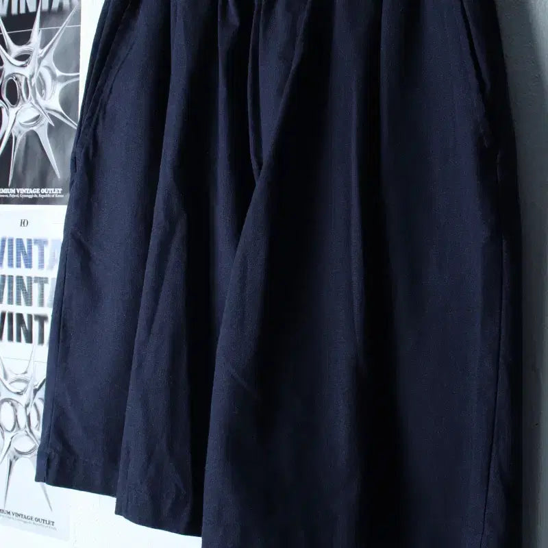 [BUNJANG] La Fief Store Linen Blend Banding Shorts Navy / (M-L) 라퍼지스토어 반바지 팬츠 린넨 마 밴딩 네이비-2633