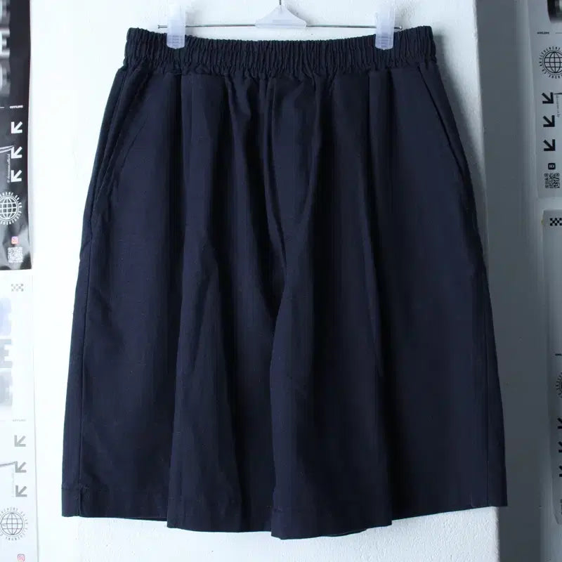 [BUNJANG] La Fief Store Linen Blend Banding Shorts Navy / (M-L) 라퍼지스토어 반바지 팬츠 린넨 마 밴딩 네이비-2633