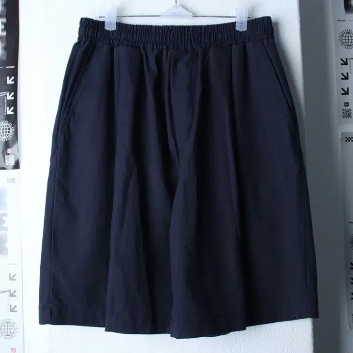 [BUNJANG] La Fief Store Linen Blend Banding Shorts Navy / (M-L) 라퍼지스토어 반바지 팬츠 린넨 마 밴딩 네이비-2633