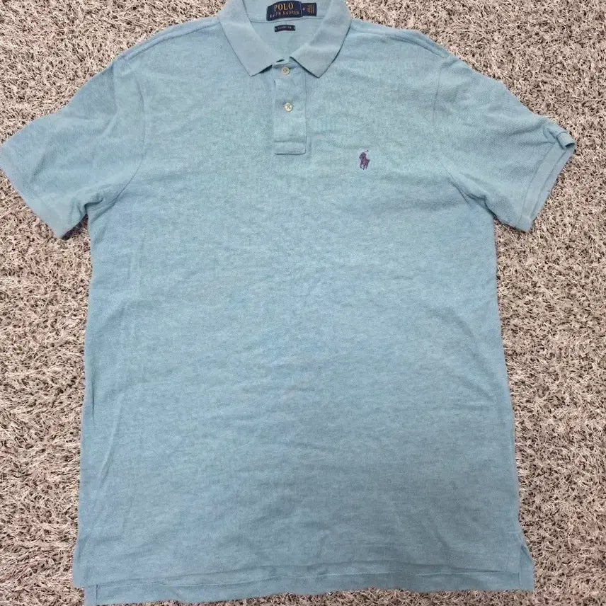 [BUNJANG] Polo Ralph Lauren Light Blue Short Sleeve Polo Shirt / 폴로 랄프로렌 하늘색 반팔 카라티