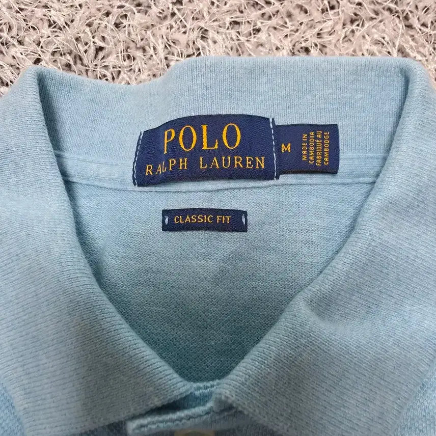 [BUNJANG] Polo Ralph Lauren Light Blue Short Sleeve Polo Shirt / 폴로 랄프로렌 하늘색 반팔 카라티
