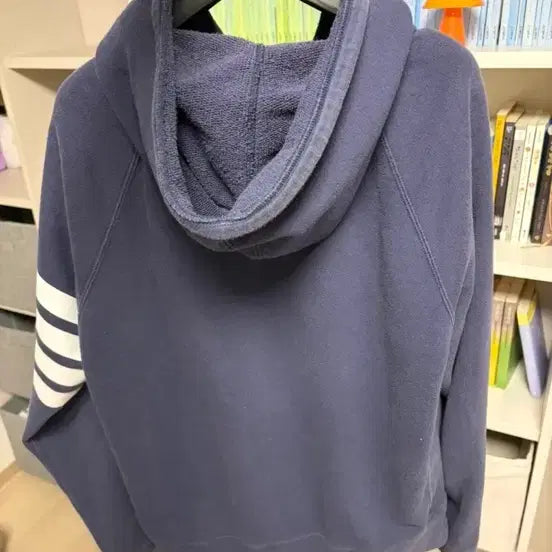 [BUNJANG] Thom Browne Navy Tricolor Stripe Zip-Up Hoodie / 톰브라운 네이비 삼선 후드집업