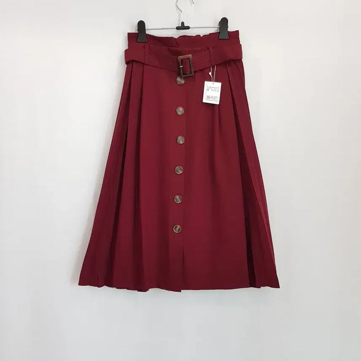 [BUNJANG] Vintage Belted Pleated Midi Skirt Women&