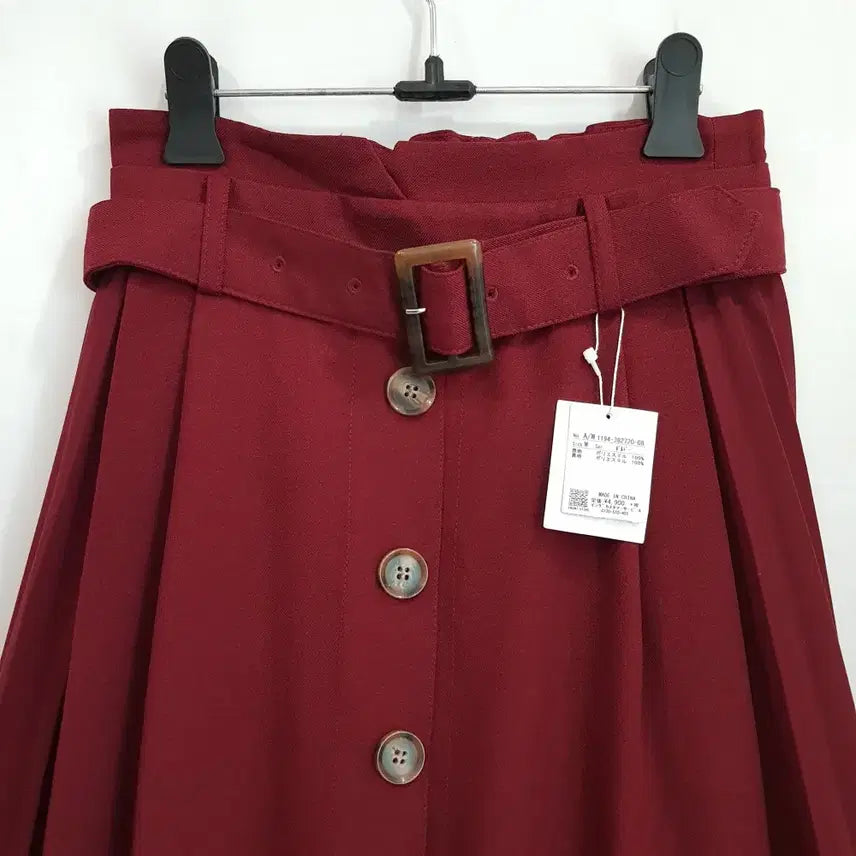 [BUNJANG] Vintage Belted Pleated Midi Skirt Women&