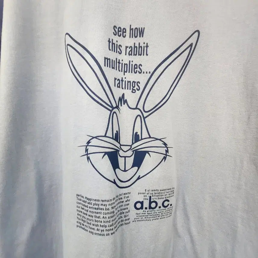 [BUNJANG] Lettering Rabbit Summer Short Sleeve T-Shirt / 귀여운 레터링 토끼 여름 반팔티 (새상품)