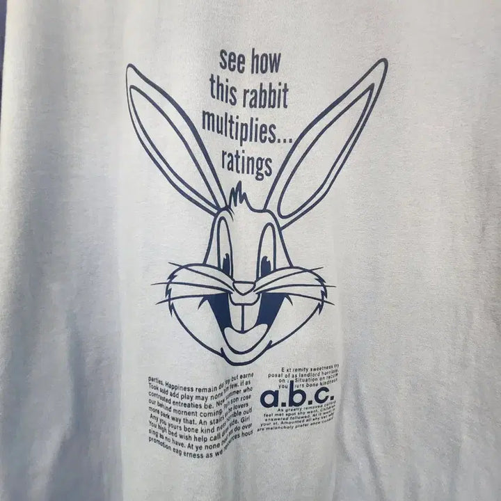 [BUNJANG] Lettering Rabbit Summer Short Sleeve T-Shirt / 귀여운 레터링 토끼 여름 반팔티 (새상품)