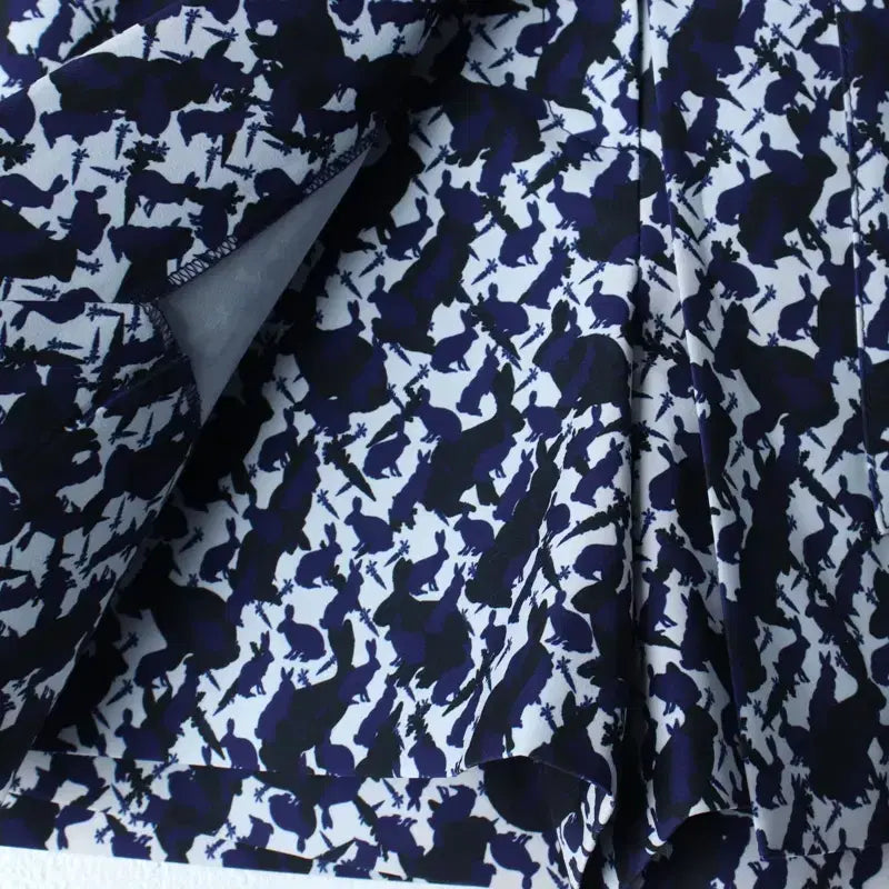 [BUNJANG] W(M) Valencia Pattern Blue Layered Unique Shorts / W(M) 발렌시아 반바지 팬츠 패턴 블루 레이어드 유니크-2645