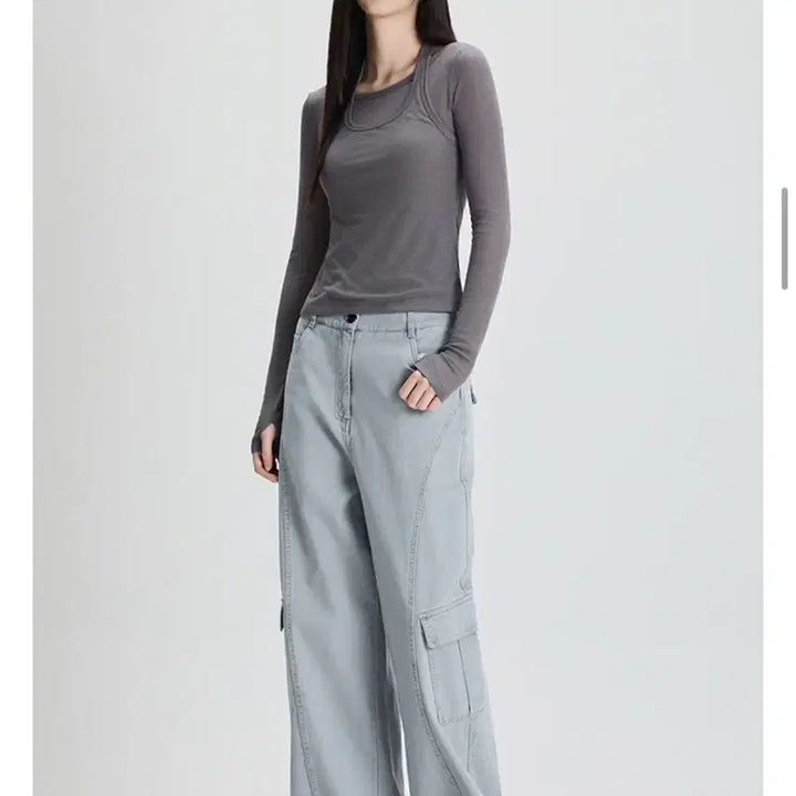[BUNJANG] Mignon Halterneck Layered T-shirt / 미착용) 미쏘 홀터넥 레이어드 티셔츠