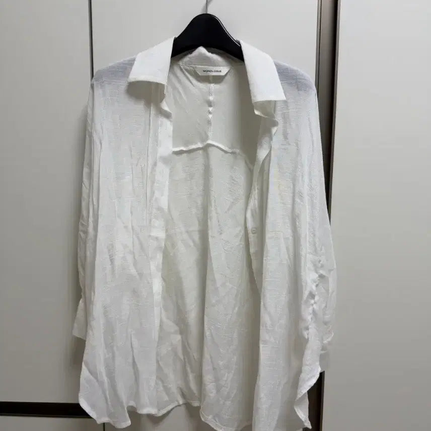 [BUNJANG] Monologue Sheer Loose Fit Shirt / [보관만한새제품] 모놀로그 여리 시스루 루즈 남방 프리사이즈