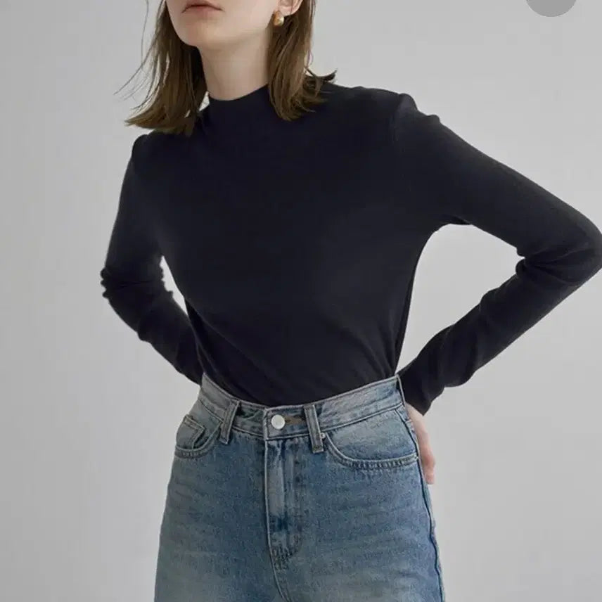 [BUNJANG] Nine Cooling Knit T-4934 Basic Silhouette Solid Knit (Black, Free Size) / [1번착용만한새제품무방] 단종상품 나인 쿨링니트  T-4934 베이직 실
