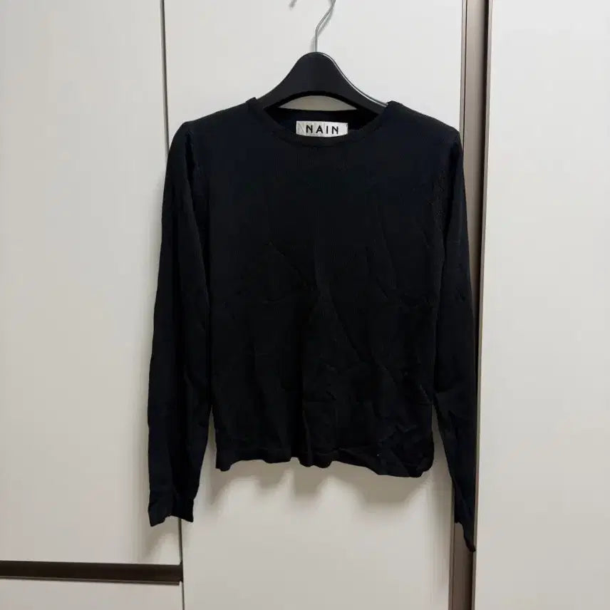 [BUNJANG] Nine Cooling Knit T-4934 Basic Silhouette Solid Knit (Black, Free Size) / [1번착용만한새제품무방] 단종상품 나인 쿨링니트  T-4934 베이직 실