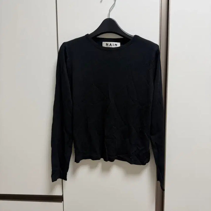 [BUNJANG] Nine Cooling Knit T-4934 Basic Silhouette Solid Knit (Black, Free Size) / [1번착용만한새제품무방] 단종상품 나인 쿨링니트  T-4934 베이직 실