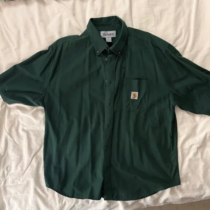 [SOLD OUT] 칼하트 럭드 플렉스 리그비 반팔 셔츠 (다크 그린 / XL)