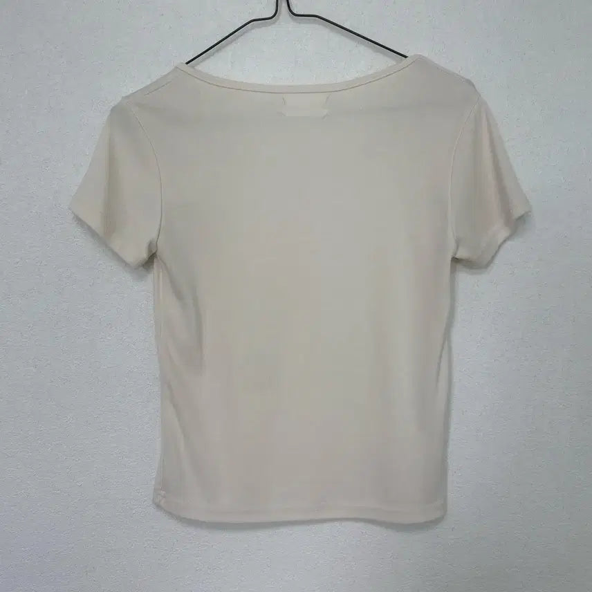 [BUNJANG] Cream Cheese Market Square Neck T-Shirt / 크림치즈마켓 스퀘어넥 반팔티 베이지/네이비
