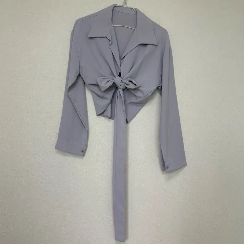 [BUNJANG] New Wrap Crop Shirt / [새상품] 랩 크롭 셔츠