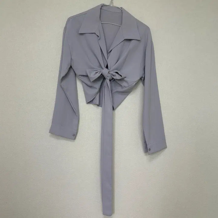 [BUNJANG] New Wrap Crop Shirt / [새상품] 랩 크롭 셔츠