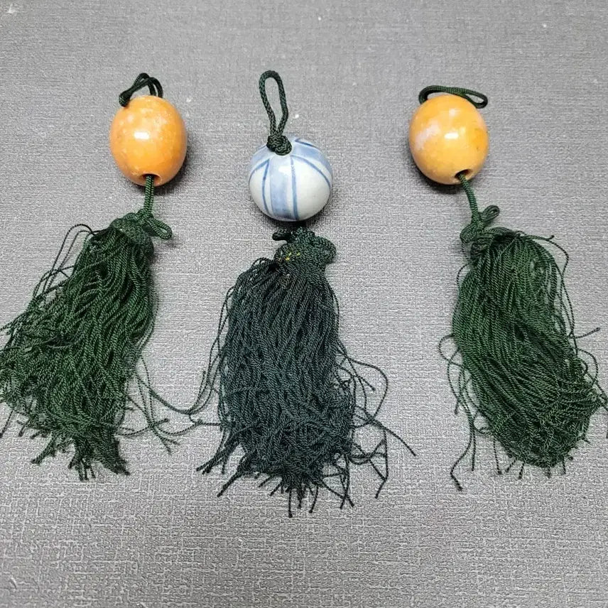 [BUNJANG] Jade and Celadon Porcelain Norigae Set - 3 Pieces Bundle / 옥돌 도자기 노리개 3점 일괄