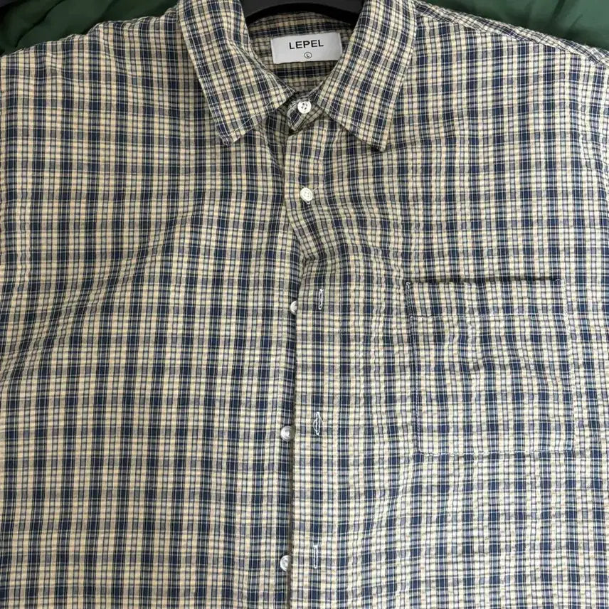 [BUNJANG] Lepel Oversized Seersucker Check Shirt - Size L / Lepel 오버핏 시어서커 체크 셔츠 L사이즈