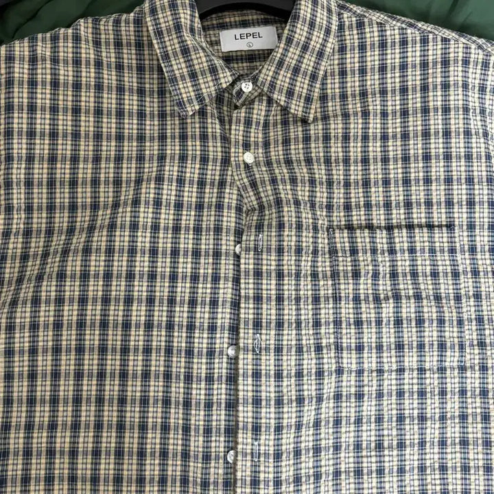 [BUNJANG] Lepel Oversized Seersucker Check Shirt - Size L / Lepel 오버핏 시어서커 체크 셔츠 L사이즈