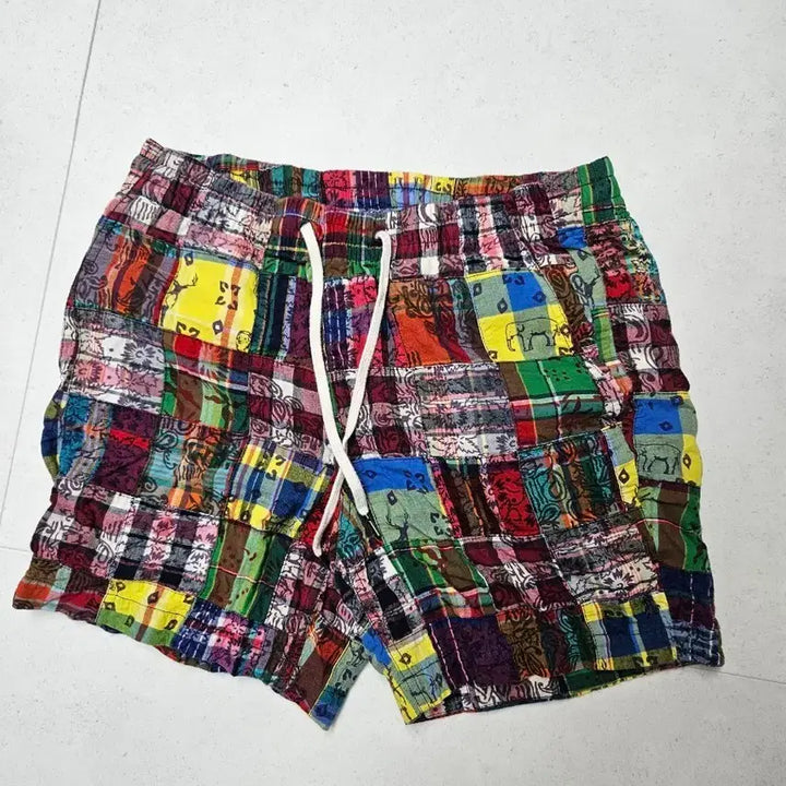 [BUNJANG] Polo Ralph Lauren Prepster 6-Inch Madras Patchwork Shorts - Size M / 폴로 랄프로렌 프렙스터 6인치 마드라스 패치워크 m
