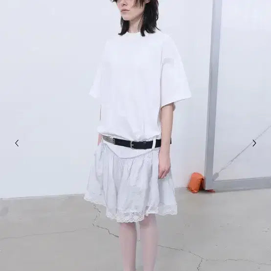 [BUNJANG] LCDC Lace Trim Jersey Dress (White) / LCDC LACE TRIM JERSEY DRESS (WHITE)