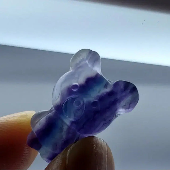 [BUNJANG] Natural Fluorite Gummy Bear Carving Stone / 영감과 지혜로움의 스마트스톤 천연 플루오라이트 곰~젤리 카빙
