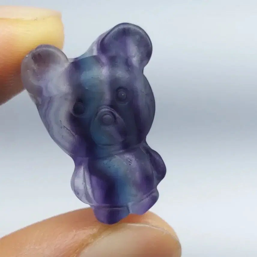 [BUNJANG] Natural Fluorite Gummy Bear Carving Stone / 영감과 지혜로움의 스마트스톤 천연 플루오라이트 곰~젤리 카빙