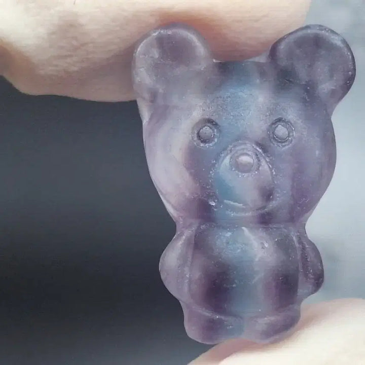 [BUNJANG] Natural Fluorite Gummy Bear Carving Stone / 영감과 지혜로움의 스마트스톤 천연 플루오라이트 곰~젤리 카빙
