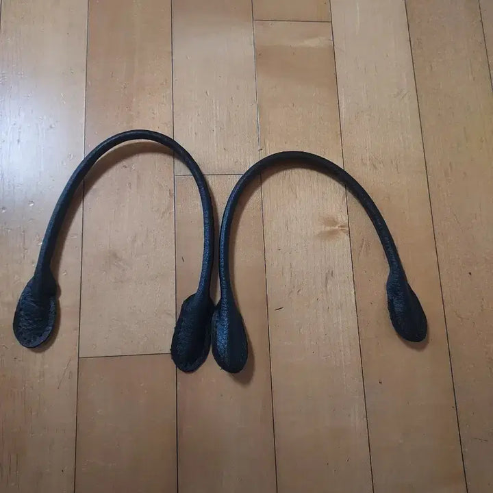 [BUNJANG] Leather Bag Handle Set (Black) - 2 Pieces / 가방 핸들 가죽 블랙 2개