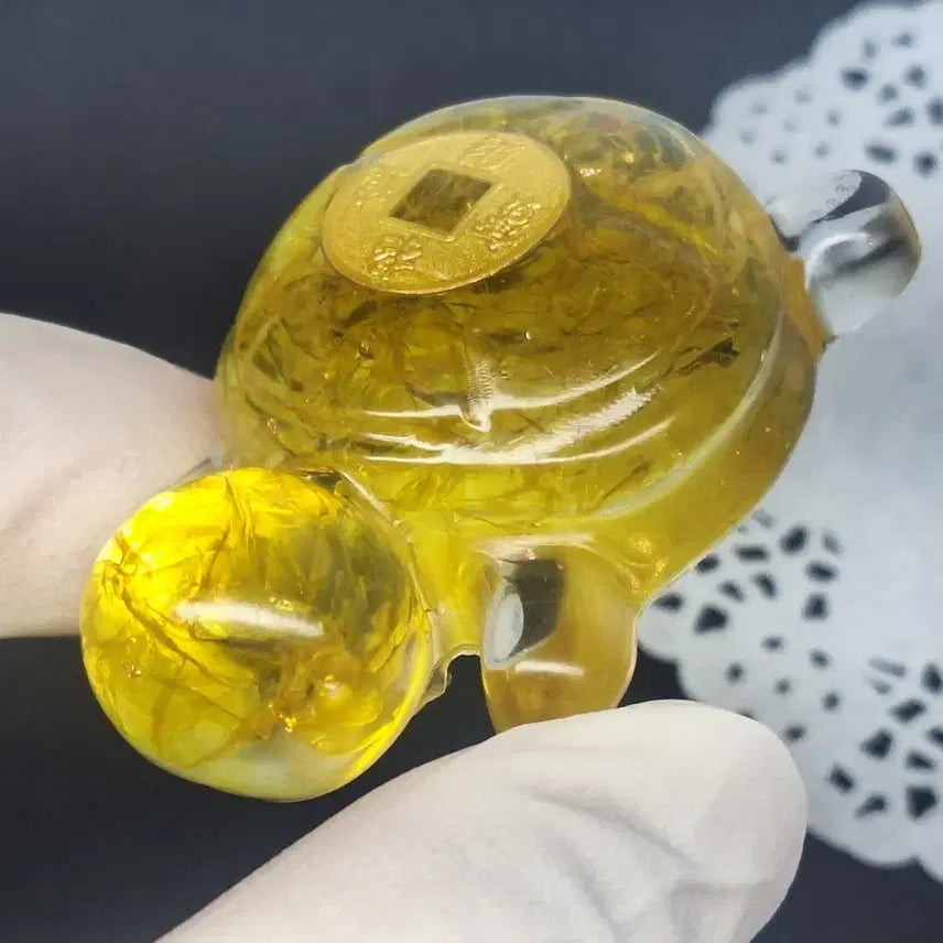[BUNJANG] Natural Citrine Quartz Gold Turtle Figurine / 무병장수와부의축적~!!훈훈함 치유에너지 천연시트린쿼츠(황수정) 골드거북