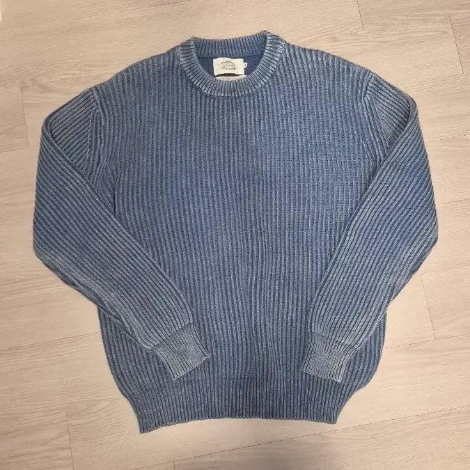 [BUNJANG] Ampist Everyday Washed Round Knit Blue M Size / [M] 암피스트 에브리데이 워시드 라운드 니트 블루 M사이즈