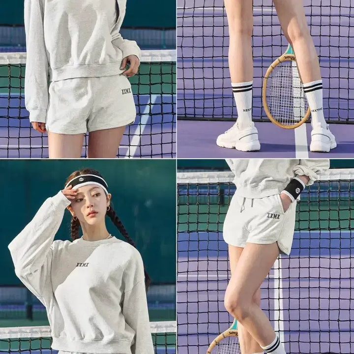 [BUNJANG] Xexymix Sweatshirt and Shorts Set / 젝시믹스 맨투맨 반바지 세트 셋업