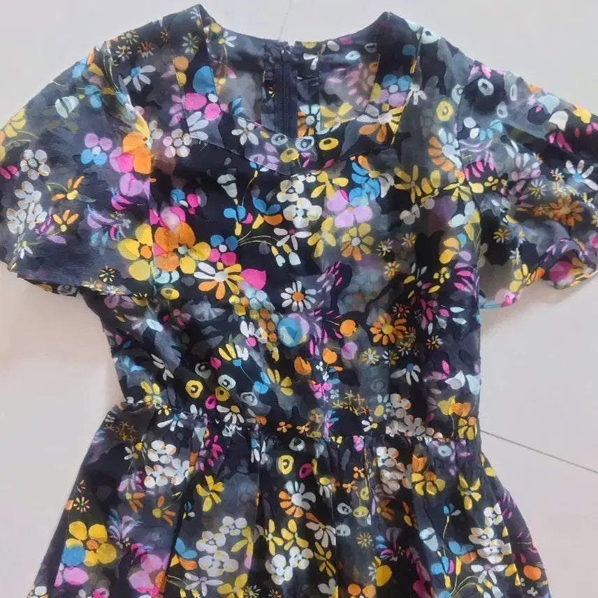 [BUNJANG] Flower Pattern Chiffon Dress / 플라워 패턴 쉬폰  원피스