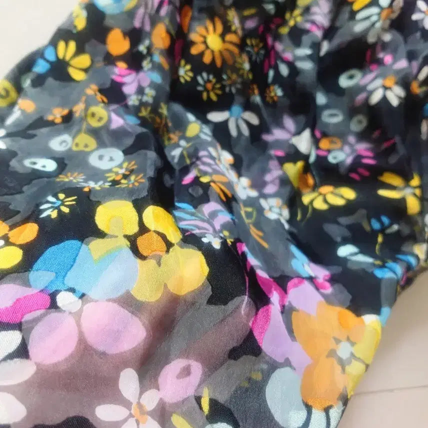 [BUNJANG] Flower Pattern Chiffon Dress / 플라워 패턴 쉬폰  원피스