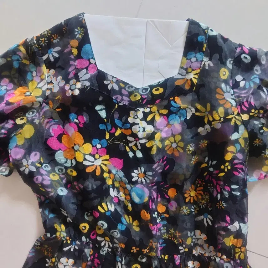 [BUNJANG] Flower Pattern Chiffon Dress / 플라워 패턴 쉬폰  원피스