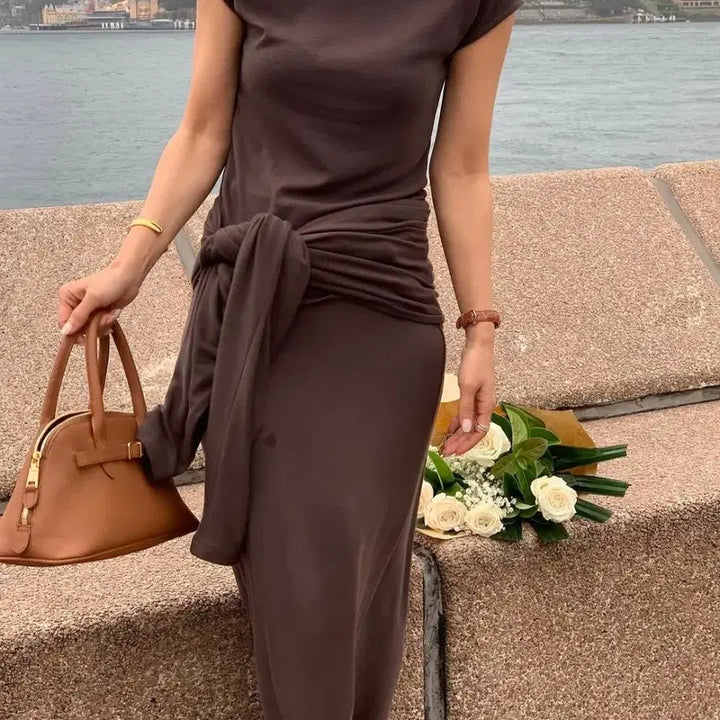 [BUNJANG] Around Yull Cap Sleeve Bolero Skirt 3-Piece Set / 어라운드율 캡소매탑 볼레로 스커트 3pc 세트/ 시에 오르 유메르 그레이