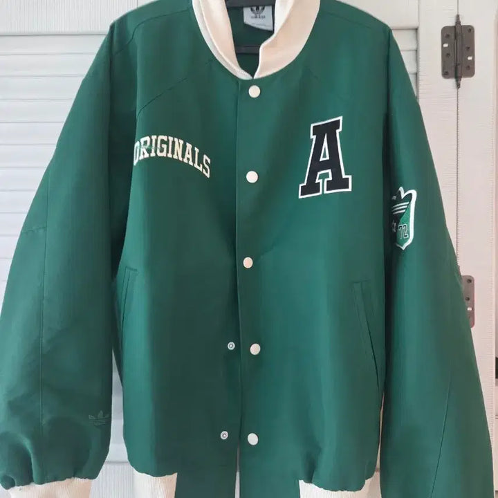 [BUNJANG] Adidas Originals Green Baseball Jacket / 아디다스 오리지널스 그린 야구 점퍼