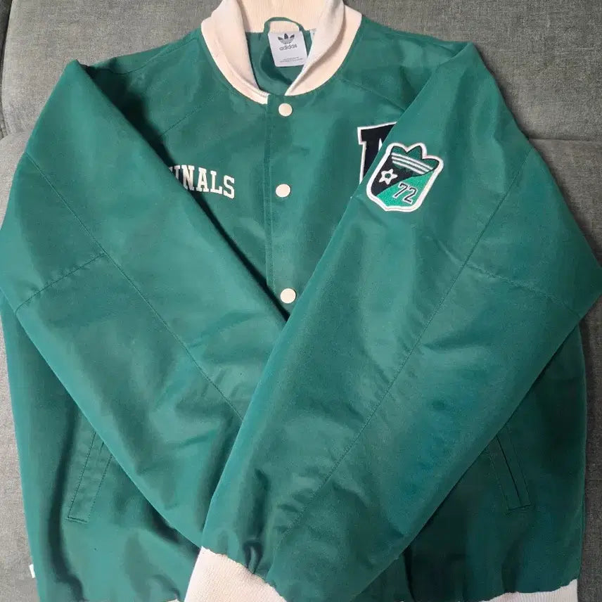 [BUNJANG] Adidas Originals Green Baseball Jacket / 아디다스 오리지널스 그린 야구 점퍼