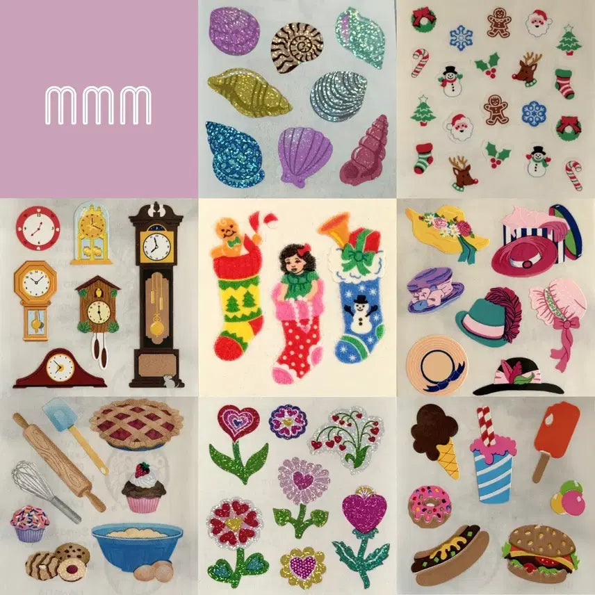 [BUNJANG] Sandi Lion Vintage Sticker Set (1 Cut, 8 Packs) / 샌디라이온 빈티지 고전스티커 희귀제품 1컷 8종세트