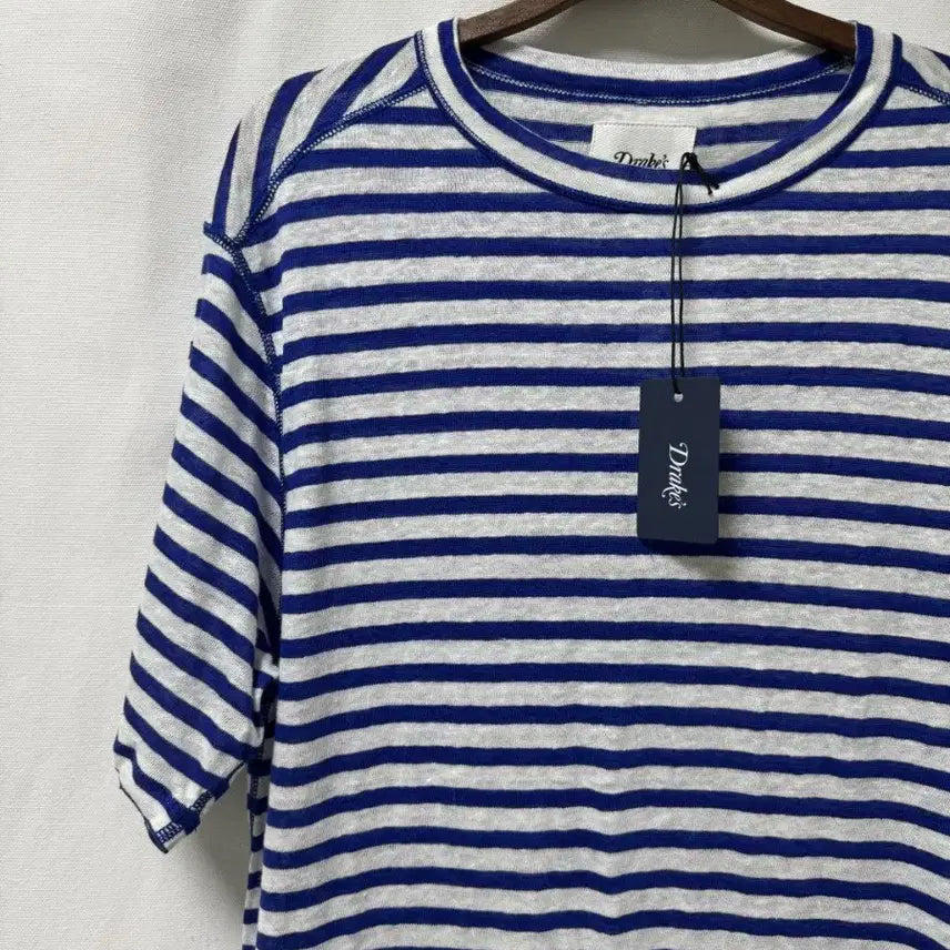 [BUNJANG] Drakes Striped Short Sleeve T-Shirt Size 42 / 드레익스 스트라이프 반팔 42