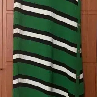 [BUNJANG] Zara Green Stripe Maxi Long Dress / 자라 그린 스트라이프 맥시 롱 원피스
