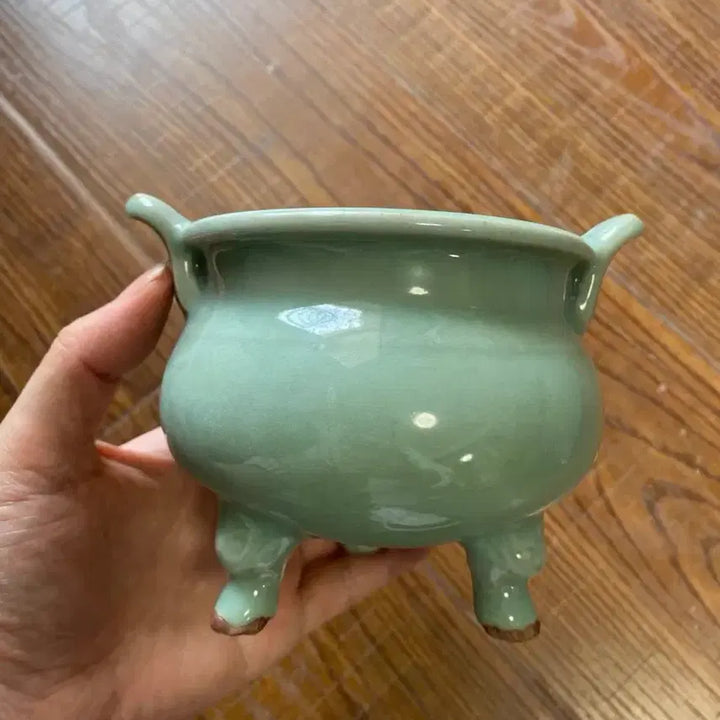 [BUNJANG] Late Ming Dynasty Genuine Longquan Celadon Tripod Censer / 진품  명나라말기 용천요(운송시간13일)