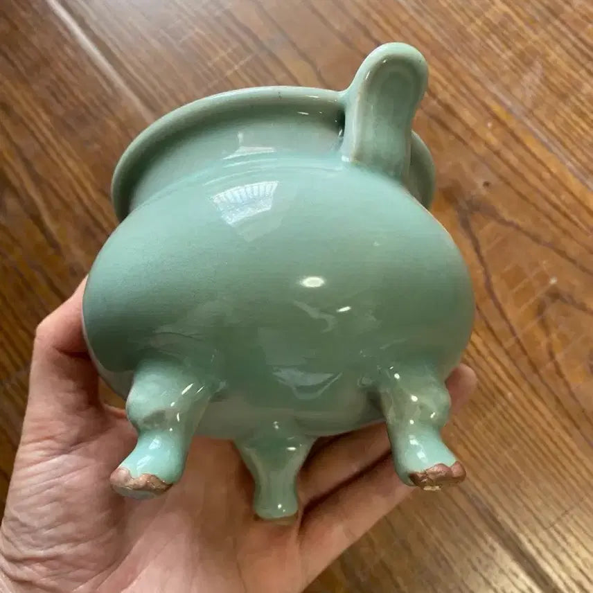 [BUNJANG] Late Ming Dynasty Genuine Longquan Celadon Tripod Censer / 진품  명나라말기 용천요(운송시간13일)